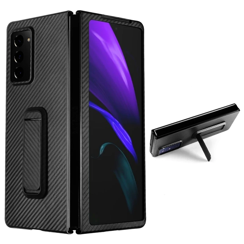 

Чехол из углеродного волокна для Samsung Galaxy z fold 3 4 2, Ультратонкий чехол из арамидного волокна для galaxy z fold 2 5G, чехол с держателем для телефона