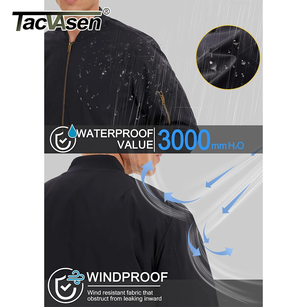 Men's Classic Bomber Jacket Autumn Thick Warm Orange Lining Full Zip Up Windproof Casual Padded Flight Pilot Jackets