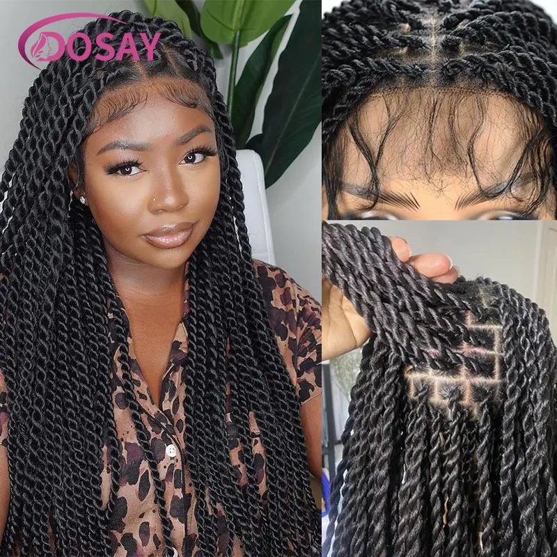 

36'' Synthestic Full Lace Braided Wigs Jumbo Knotless Braids Lace Wig for BlacK Women Twist Braid Wig Box Braids Lace Front Wig