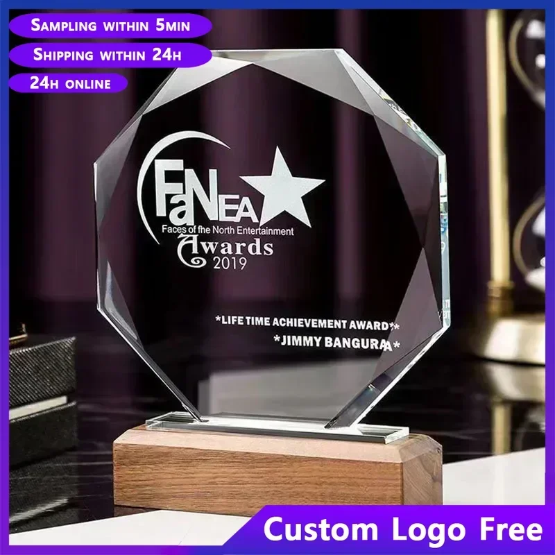 1pcs Free Crystal Trophy Creative Gift Ornaments Annual Meeting Activities Group Recognition Awards Event Souvenirs New