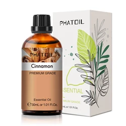 PHATOIL Aromatherapy Essential Oil Blend - 30ml Lemon Eucalyptus, Lavender, Bergamot, Jasmine, Juniper, Rose, Vanilla Scent - 30ml (Cinnamon)