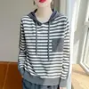 American Hooded Sweatshirt Women's Loose Base 2024 Spring And Autumn New Item Hooded Sweater Casual Jacket Knitted Sweater Top 5