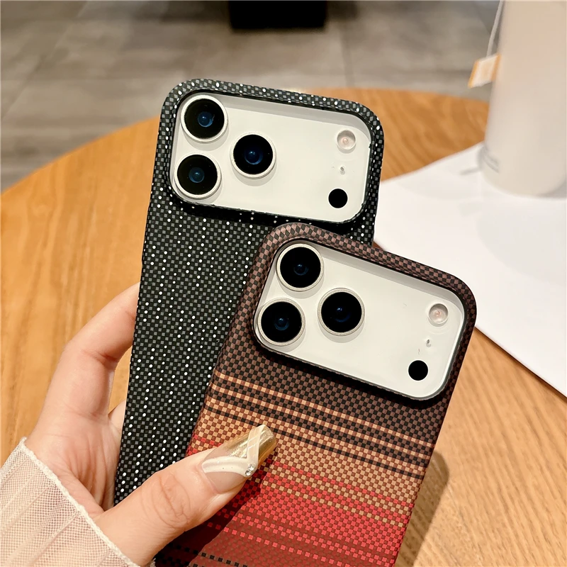 Carbon Fibre Kevlar Armor Magnetic Case with Wireless Charging Compatibility