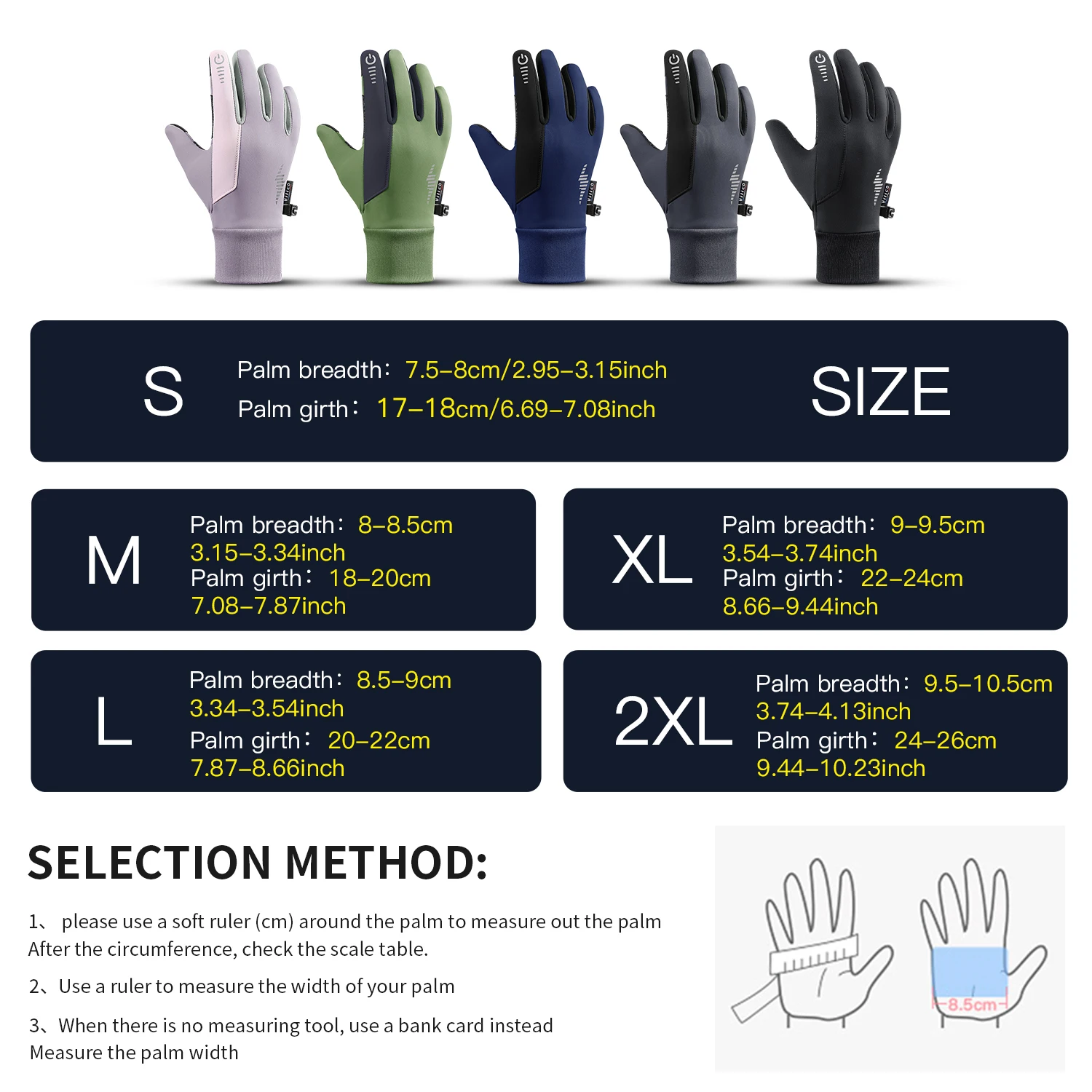Gloves Black Winter Warm Cycling Outdoor Sports Running Riding Motorcycle Ski Touch Screen Snowboard Gloves Men