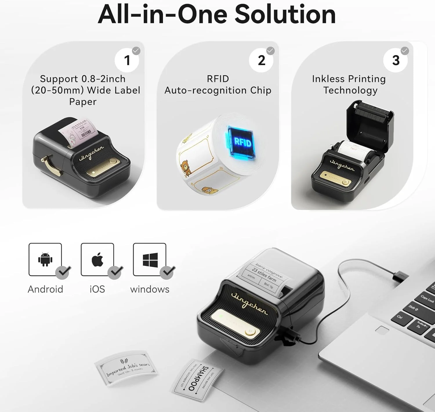 Niimbot B1 B21 Self-Adhesive Label Printer Sticker Bluetooth Mini Portable Thermal Label Maker Labeling Machine For Mobile