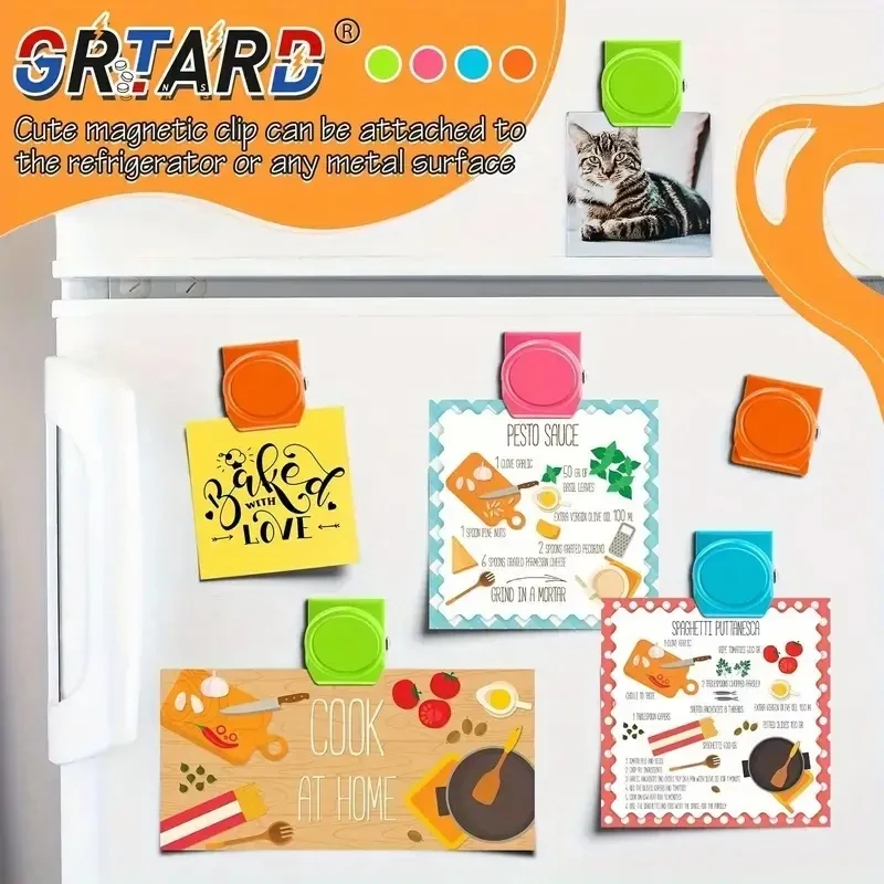 4/6/10Pcs Color Magnetic Metal Clips Heavy Duty Magnet Holders for Fridge Whiteboard Wall Memo Note Clip Paper Clamp for Home paper clips metal clamp clips