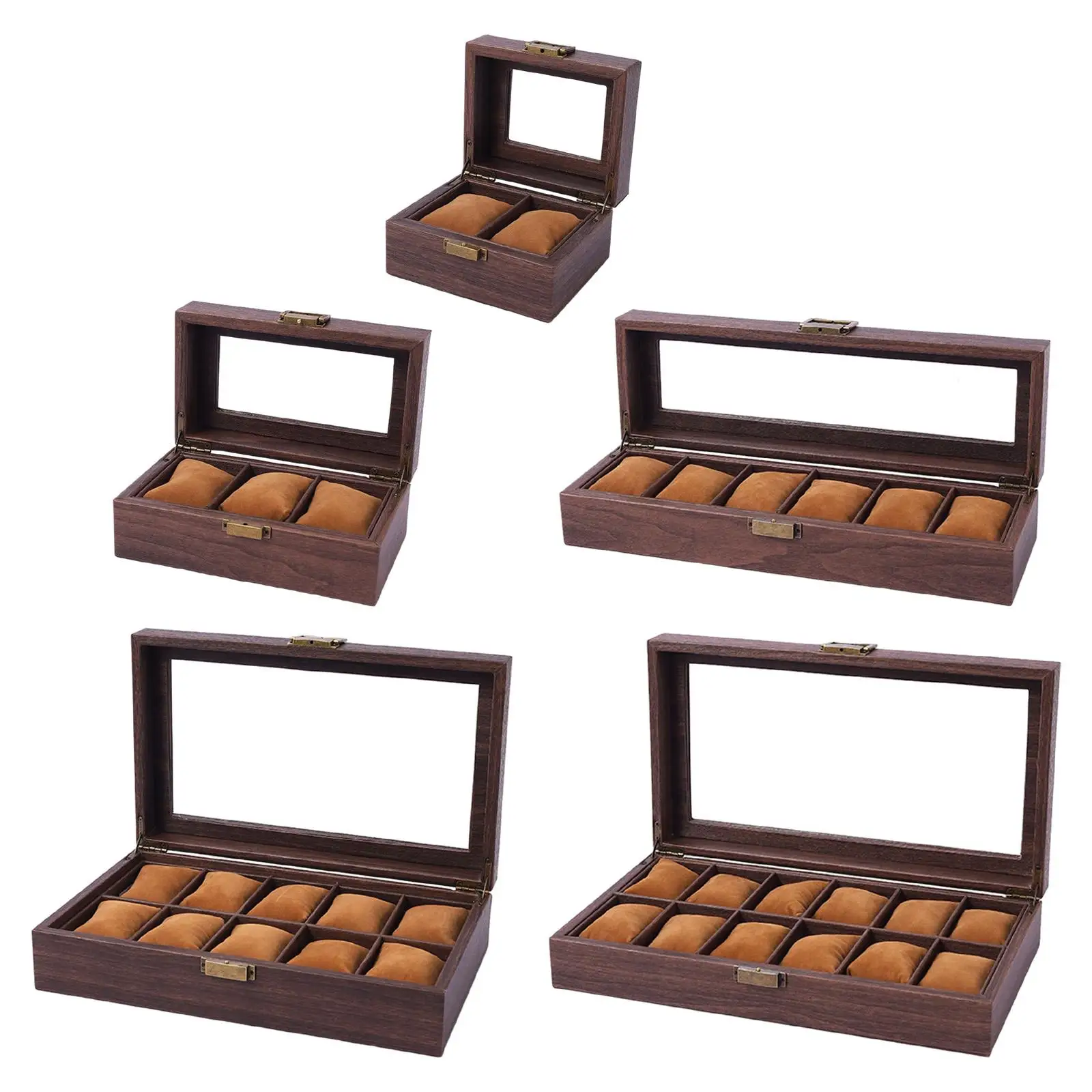 

Watch Storage Box Wooden Dustproof Locking Jewelry Box Women Gift