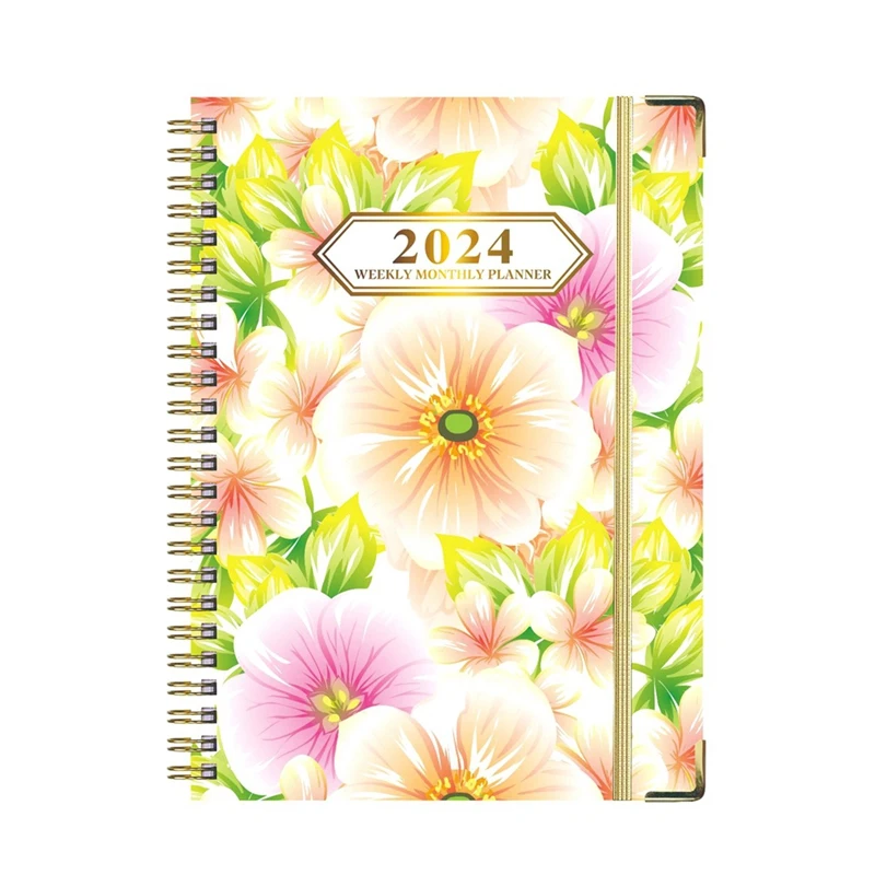 

2024 Planner Spiral Planner Notebook From JAN.To DEC.2024, 8.5X6.2Inch, With Stickers