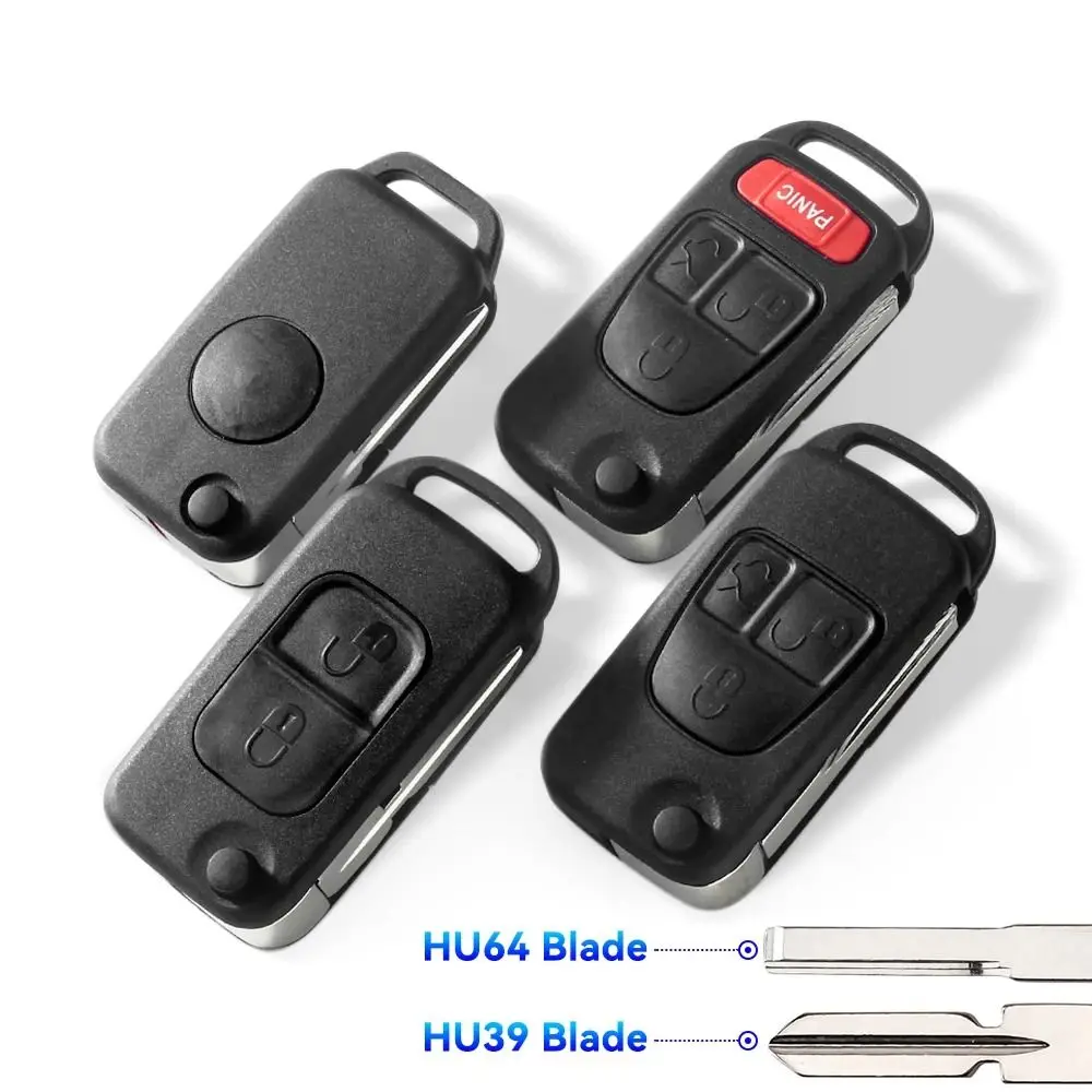 HU39 HU64 Remote Key Case 1/2/3/4 Buttons Folding Fob Case Shell Flip Key Shell Case for Mercedes Benz B200 A160 W124 W202 W210