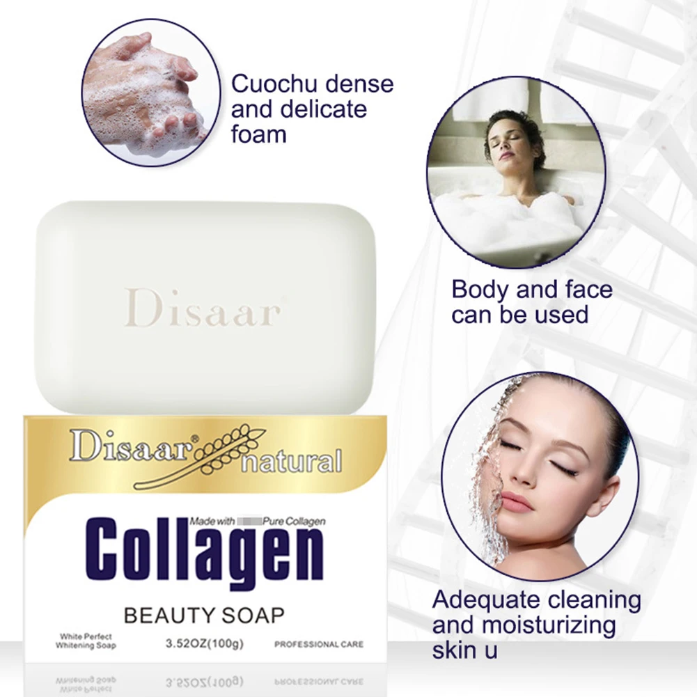 Hand Soap Body Whitening Soap Facial Cleansing Soap Collagen Handmade Soap Face Cleanser Whitening Skin Lightening Anti-wrinkle Soap