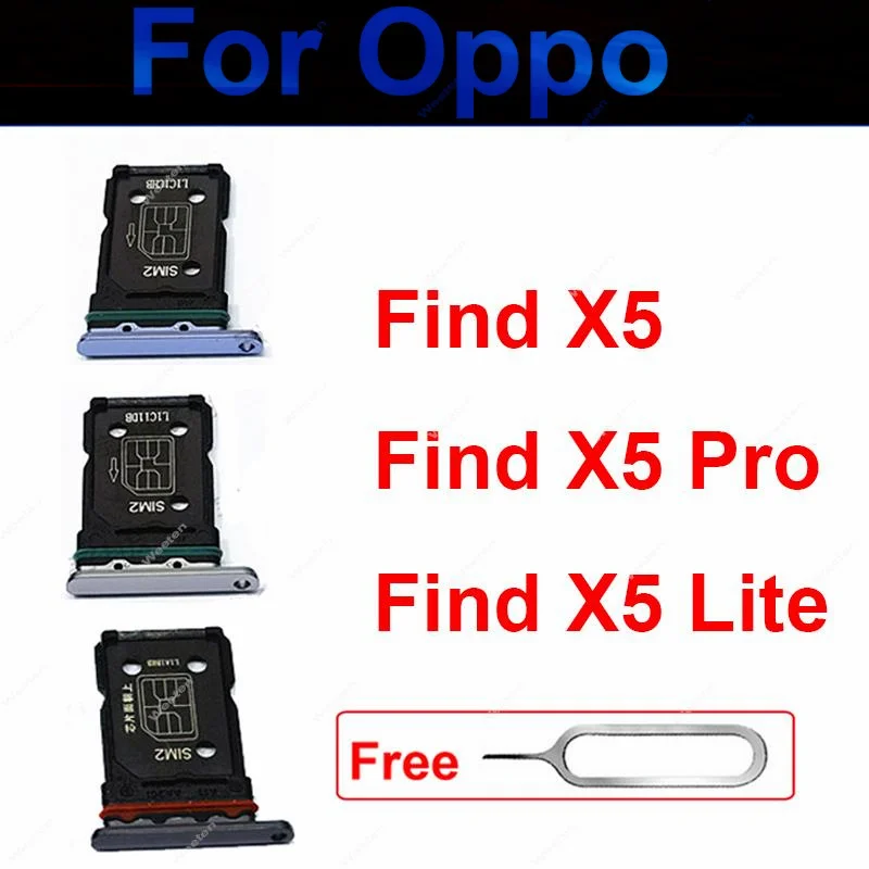 

For OPPO Find X5 SIM Card Tray Find X5 Pro/ Find X5 Lite Sim Card Slot Holder Micro SD Card Reader Adapter Replacement Parts New