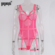  Gagaopt Embrodiery Sexy Bodysuit Women Skinny Teddies Bodysuit 2021 Ladies Mesh Bodysuit Summer Overalls Body Femme 