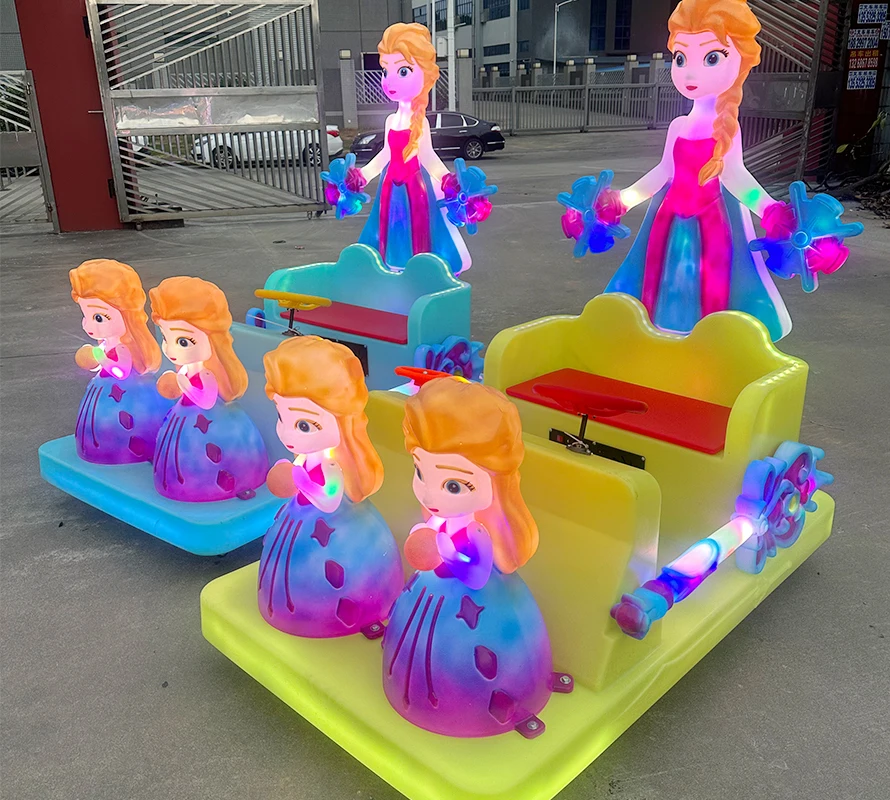 battery operated outdoor amusement cars kids indoor rides children electric dodgem luminous Elsa bumper car for sale