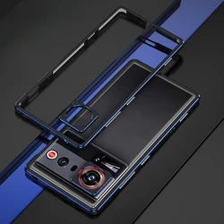 Premium Metal Frame Phone Case with Lens Protection and Heat Dissipation Features for Nubia Z80 Ultra (Blue)