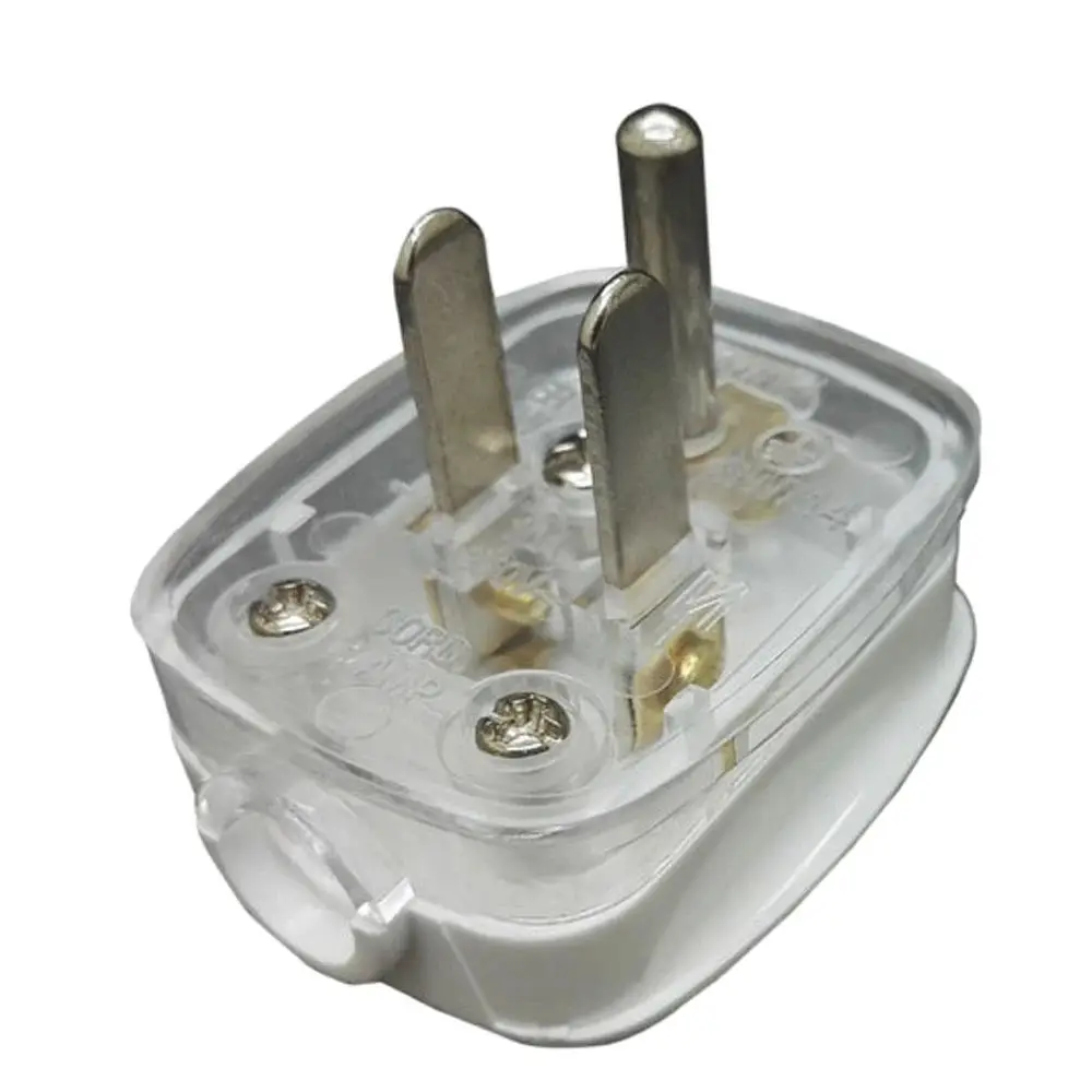 Enhanced White Detachable 3-Pole Inline Power Cord Plug - 250V Industrial Locking Design