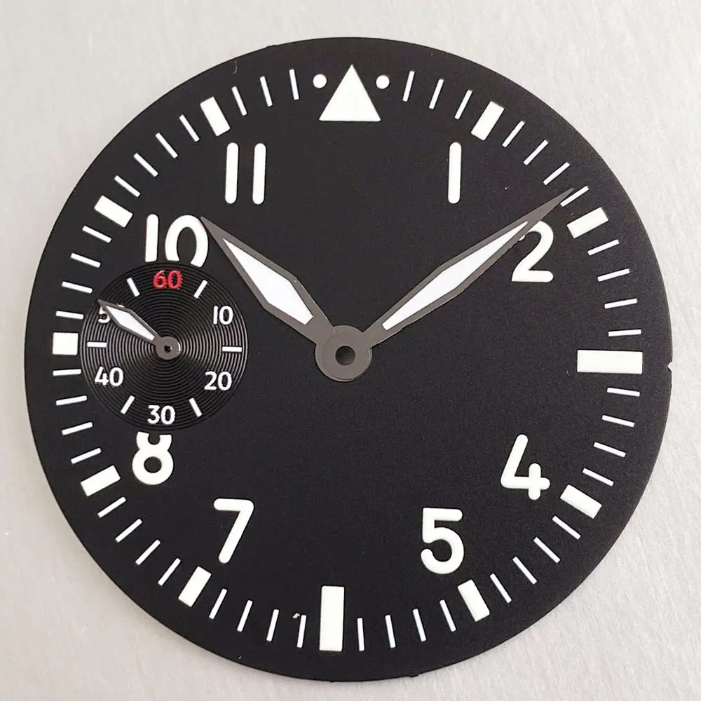 Steel 42mm Sapphire Crystal Retro Pilot Watch Case for Men - Mechanical Watch Part with 37mm Dial