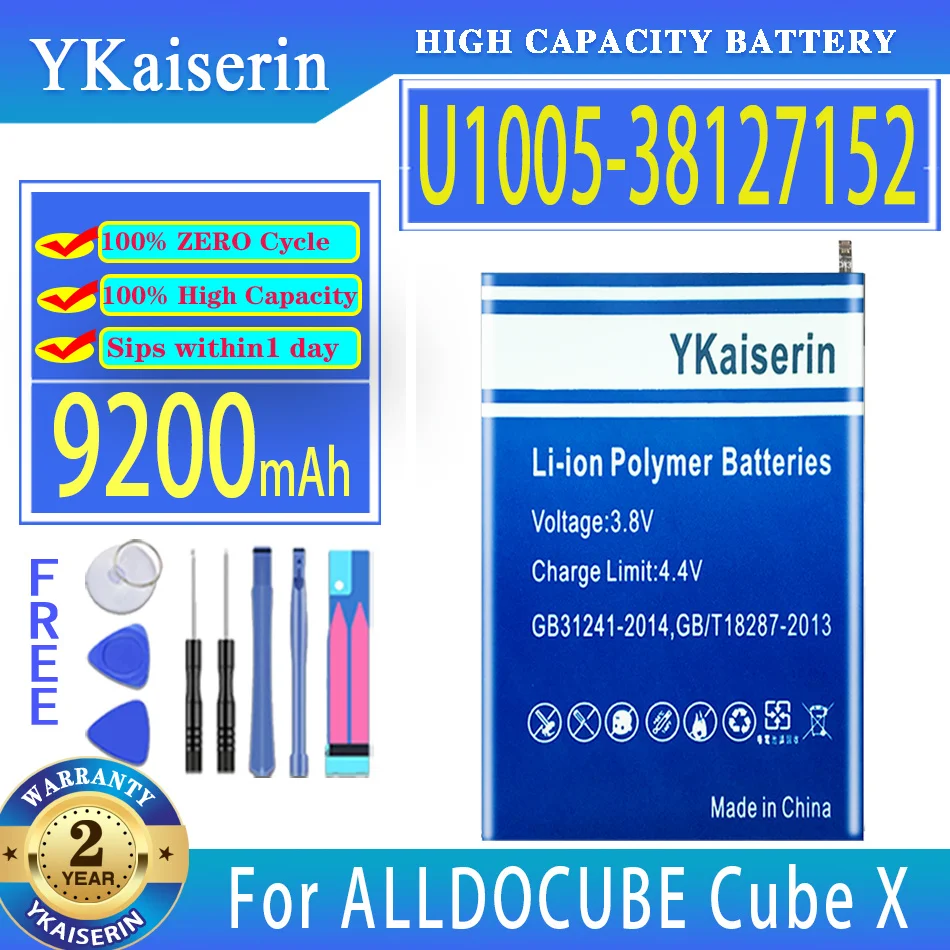 

YKaiserin 9200mAh Replacement Battery U100538127152 For ALLDOCUBE Cube X 3977C8 U1005 U1005-38127152 Laptop Bateria