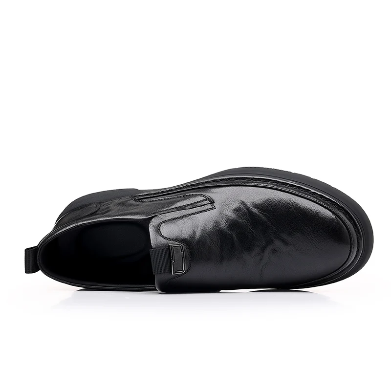 Leisure leather men shoes spring autumn British style slip-on lazy soft sole business loafers