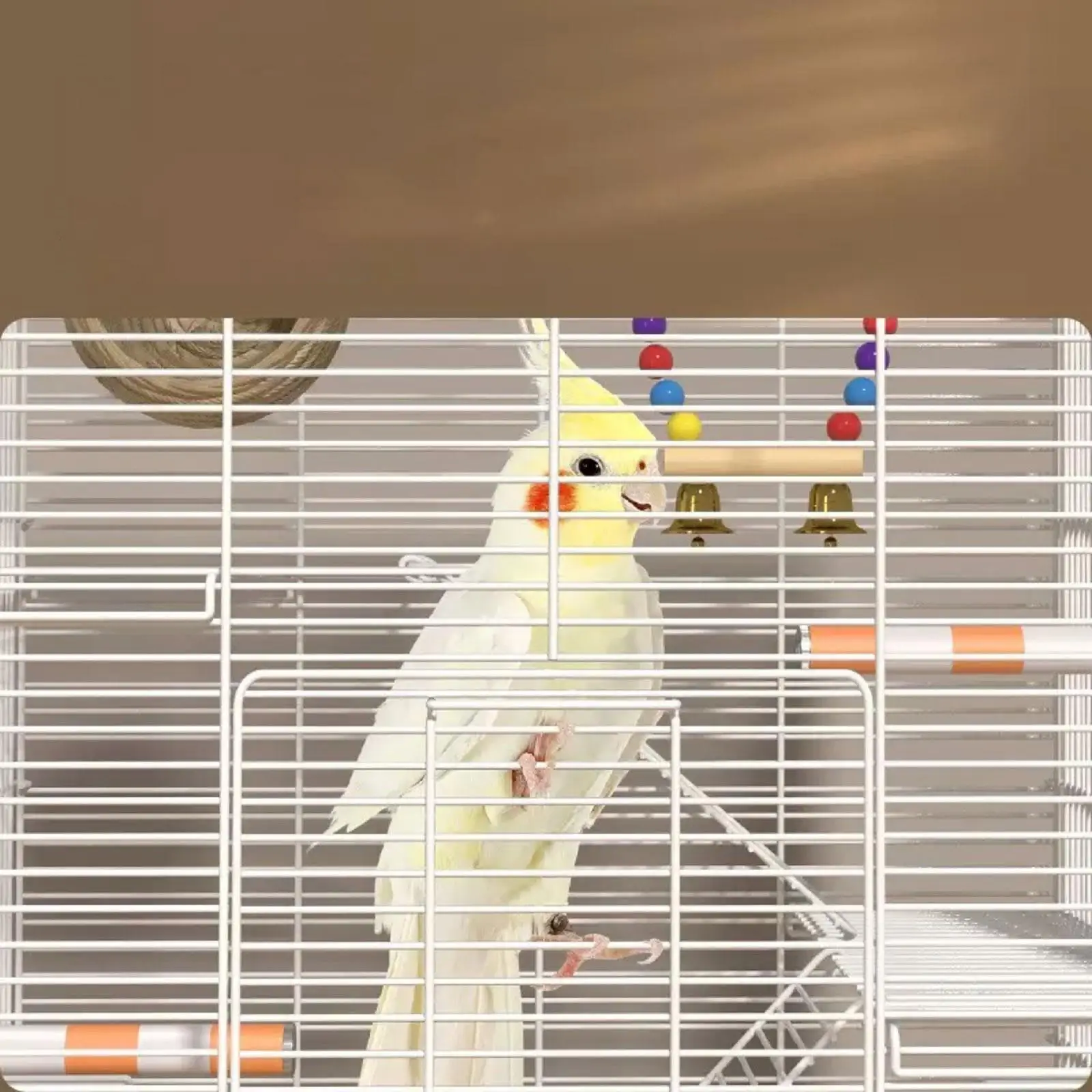 Bird Cage with Removable Bottom Tray Pet Supplies Decor with Handle Parrot Cage