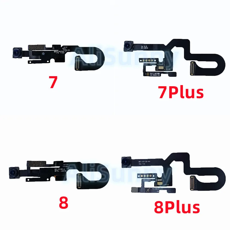 AliSunny 전면 카메라 플렉스 케이블, 아이폰 7, 8 플러스, 5S, X, XR, XS 맥스용, 조명 센서 근접 리본 교체 부품, 1 개