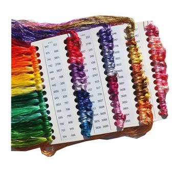 30pcs /pad colorful silk thread fixed color as the photo cross stitch same color as DMC floss needlework 8 meter Long 6 Strands 1