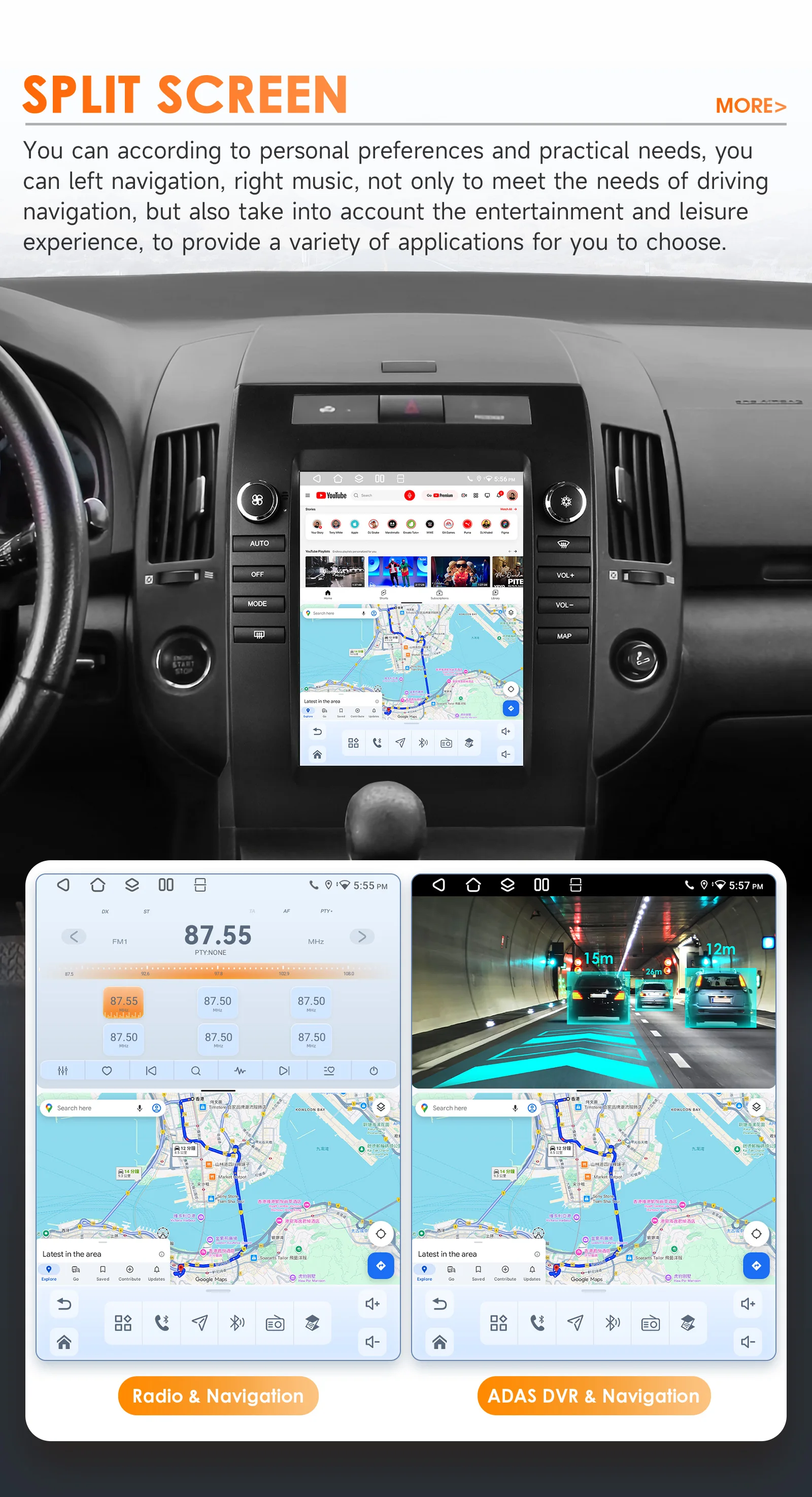 Hizpo 9,7 Zoll Android Autoradio für Toyota Verso 2004 - 2009 Tesla-Style Bildschirm GPS RDS DSP 4G BT Auto CarPlay SWC 360 ° GLAS – Detail 40