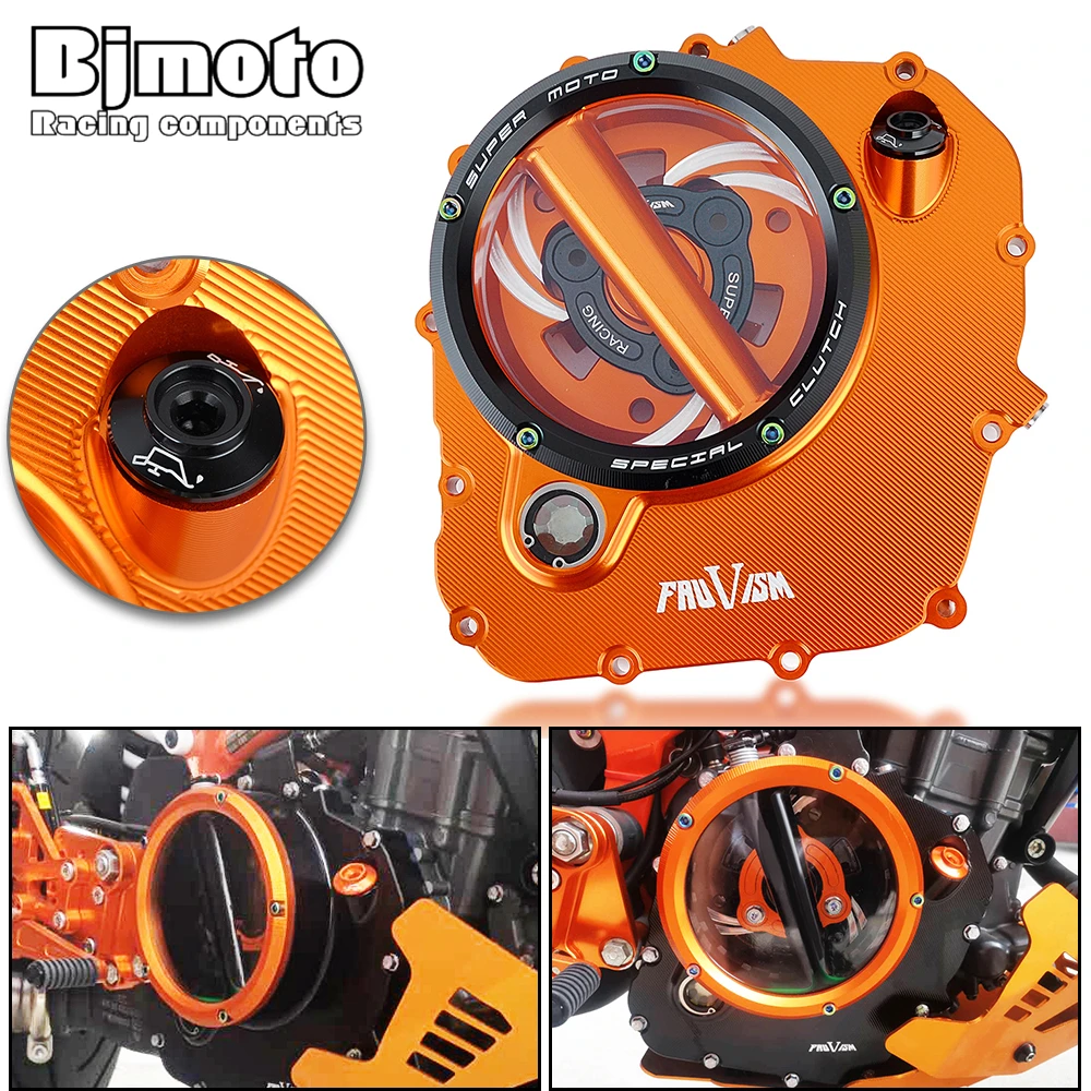 

DUKE390 RC390 Engine Racing Clear Clutch Cover & Spring Retainer R For KTM RC 390 2017-2020 DUKE 390 Duke 2018-2022 2021 2020