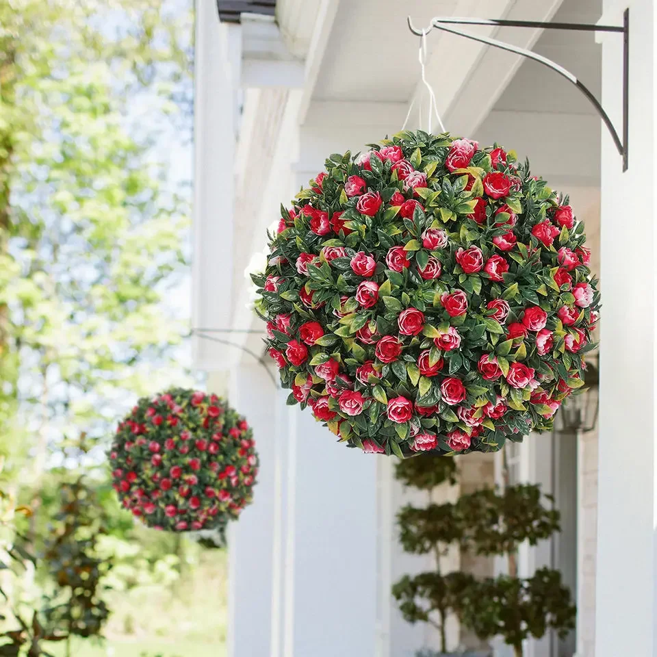 

Artificial Eucalyptus Topiary Balls Green Round Milan Grass Ball Plastic Plant for Home Indoor Outdoor Wedding Ceiling Decor