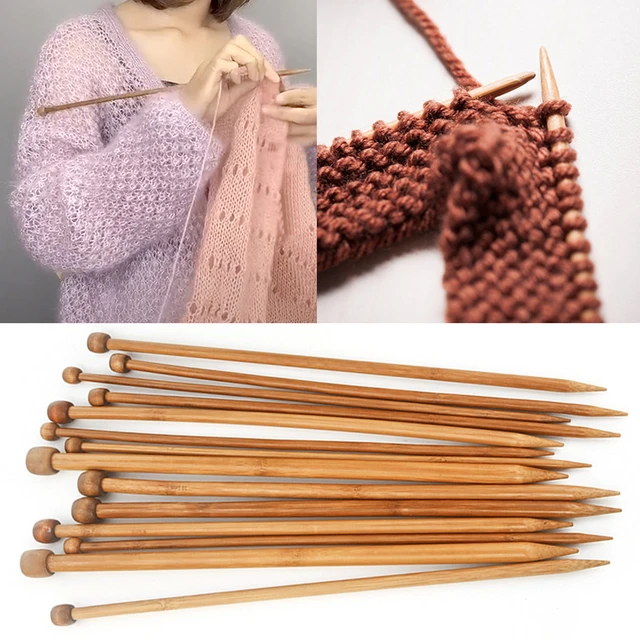 36Pcs/Lot 35CM Knitting Needles Sticks DIY Crochet Bamboo Smooth