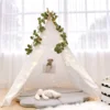 Portable Kids Tent Teepee Tent For Children Tipi Infantil House For Girl Cabana Boy Tents Decoration Carpet LED Lights 2