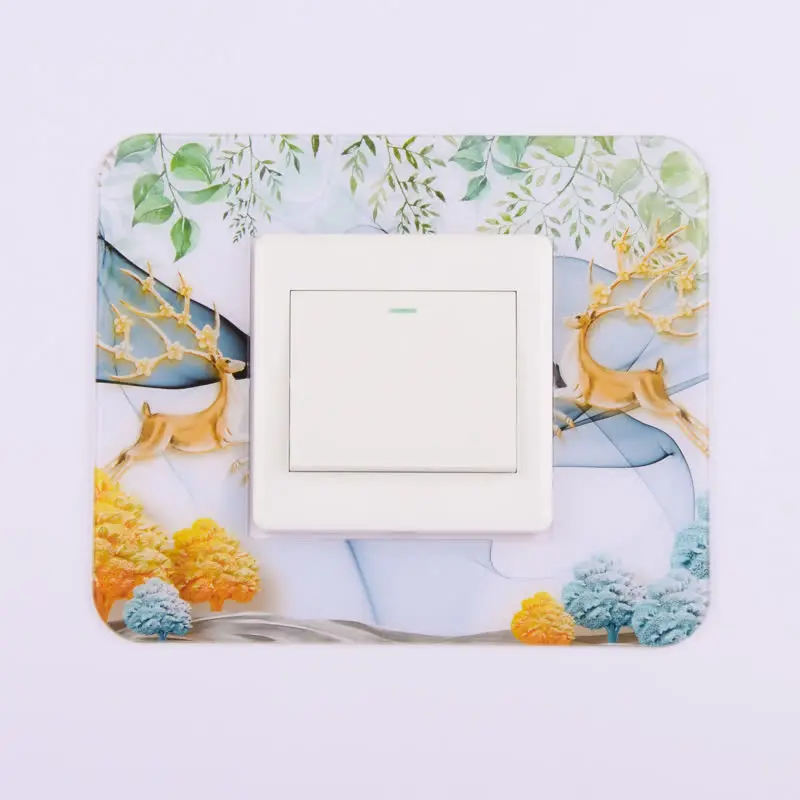 Description Picture 5 of itemMultiple Chinese style Acrylic Socket switch sticker Wall stickers Home decor Living room decoration Light switch cover plate