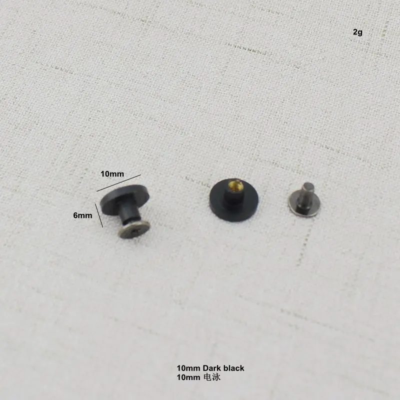 10pcs 가방에 대 한 50pcs 10mm 어두운 검은 열 머리 리벳 나사 가방에 대 한 나사와 펑크 리벳 스 터 드 하드웨어 신발 지갑 벨트