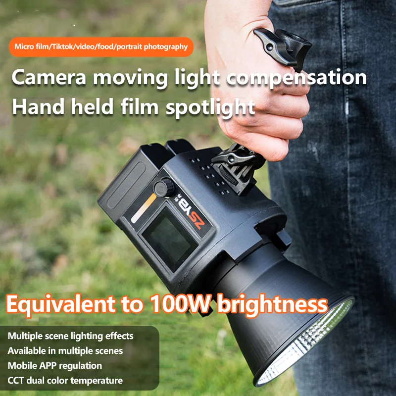 

CL-60Bi 60W Camera Moving Light Compensation Hand Held Film Spotlight Bi-color Studio Video Light for Live Streaming