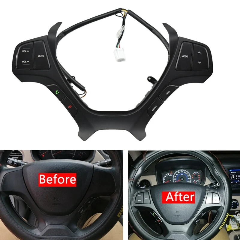 

For Hyundai I10 2014-2017 Steering Wheel Remote Control Switch Button Car Multifunction Audio Cruise 56100-B9040