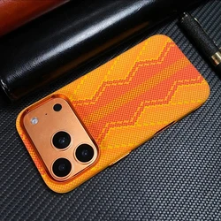 Luxury Carbon Fiber Texture Magnetic Wireless Charging Case with Alloy Lens Protection - iPhone 17 Pro (G71)