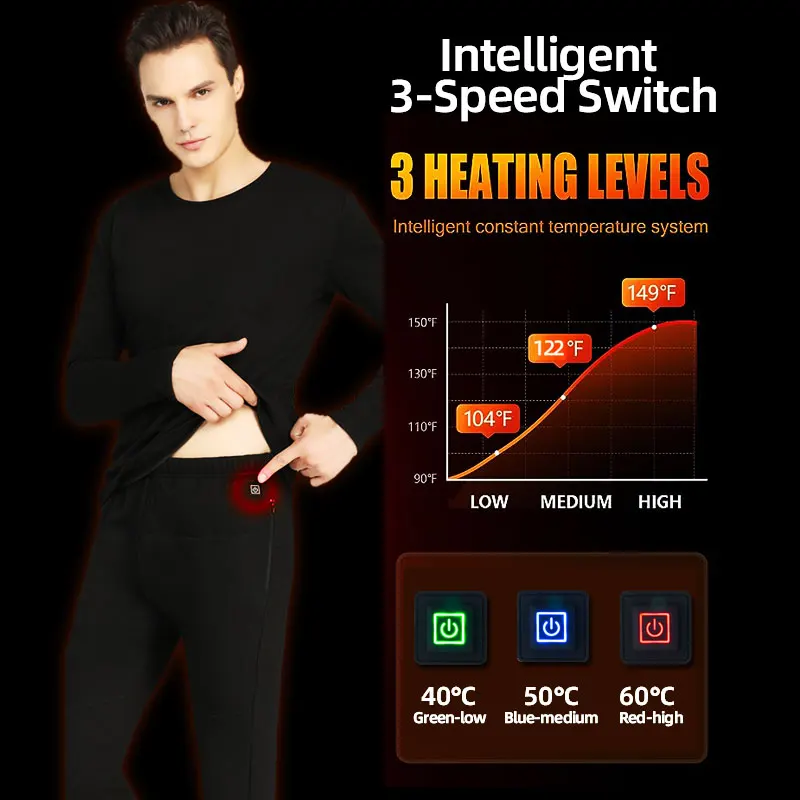 Winter Heated Pants Men Usb Electric Pants Heating Women Plus Velvet Rechargeable Thermal Heating Trousers Warm Clothes Skiing 3