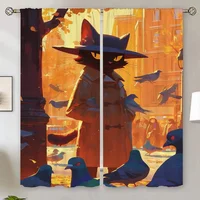 Holmes Cat Kitchen Curtains for Camera Blind Curtains Child Room Bathroom Curtain Tiebacks Blinds Christmas Shades Tentacles 1