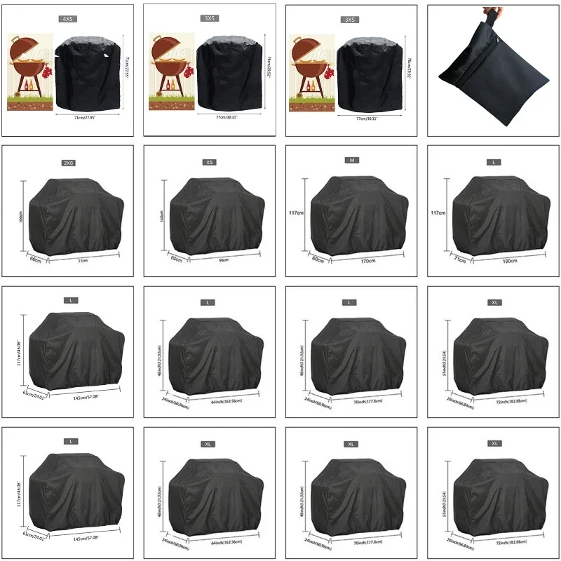 190T/210D BBQ Cover Waterproof Weber Charbroil Grill Cover Rain Protective Barbecue round bbq grill Outdoor Dust grill cover