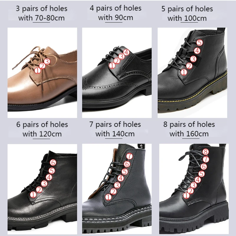 Leather Shoes Shoelace Style Holes Leather Shoe Laces Boots Laces