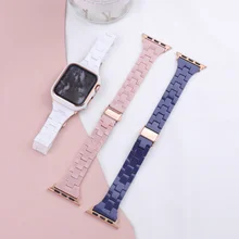 

Resin strap for Apple Watch band 44mm 42mm 40mm 38mm correa Loop Watchband for iwatch 7 6 se series 5 4 3