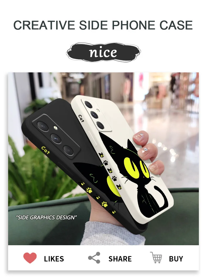 Fluoreszierende Katze Handyhülle für Samsung Galaxy A17 A07 A56 A36 A26 A16 A06 A55 A35 A25 A15 A05 A54 A34 A24 A14 A04 Silikonhülle – Detail 1