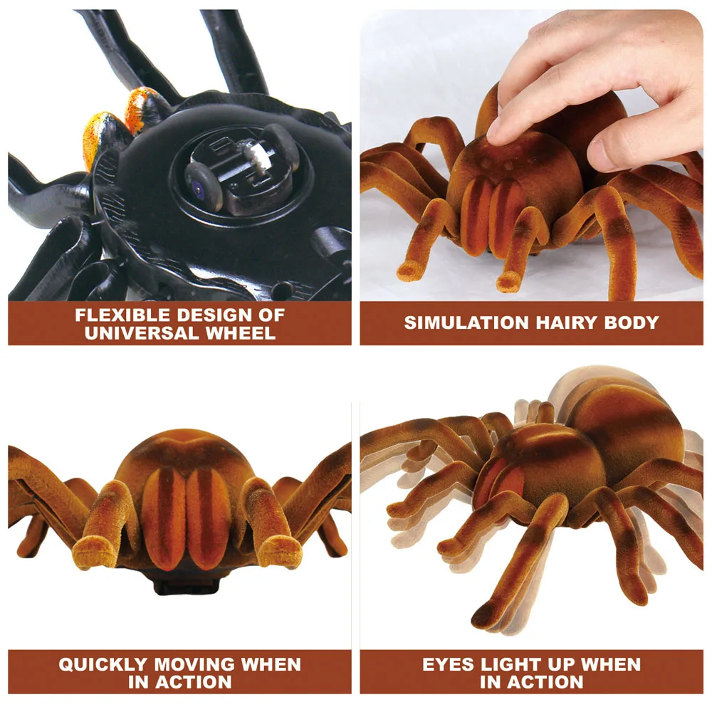 EBOYU 9986M RC Spider Remote Control Animal Large Size Realistic Tarantula Prank Gift Toys Vehicle Car Electric Kids Birthday