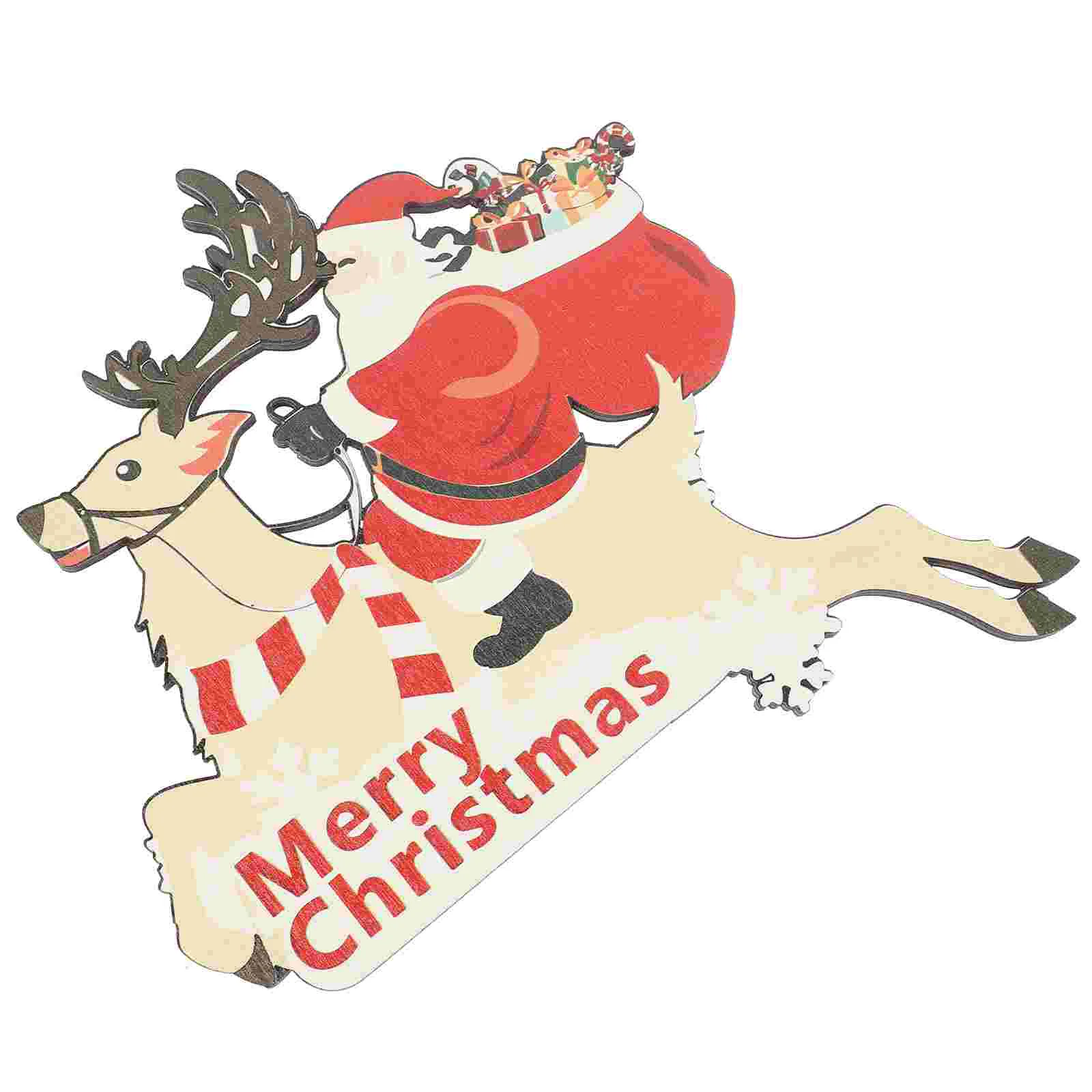 

Wooden Christmas Door Frame Decorative Xmas Party Door Frame Ornament for Decor