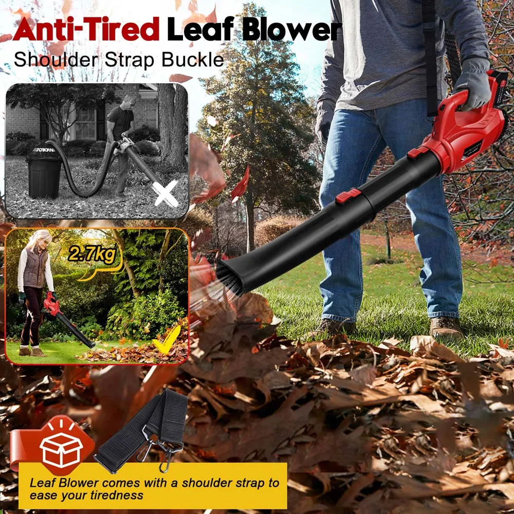 Powsawer 21V Cordless Leaf Blower Electric Snow Blower Dust Blower Clean Tool Electric Air Blower Vacuum Clean Blow For Garden 3