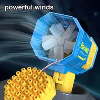 New 40 Holes Electric Rocket Bubble Gun Toy Bubbles Machine Automatic Soap Blower Summer Outdoor Party Games Child Gift 2