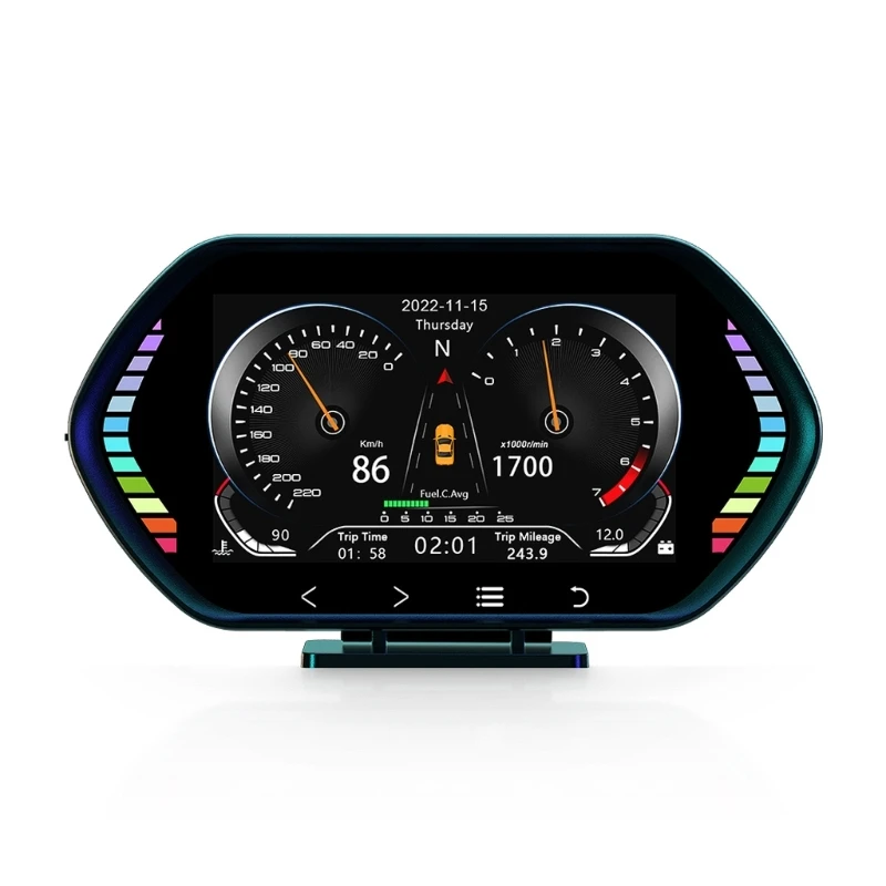 

090E 4.5inch LCDscreen Car HUD OBDGPS Heads Up Display Digital Speedometer Water Oil