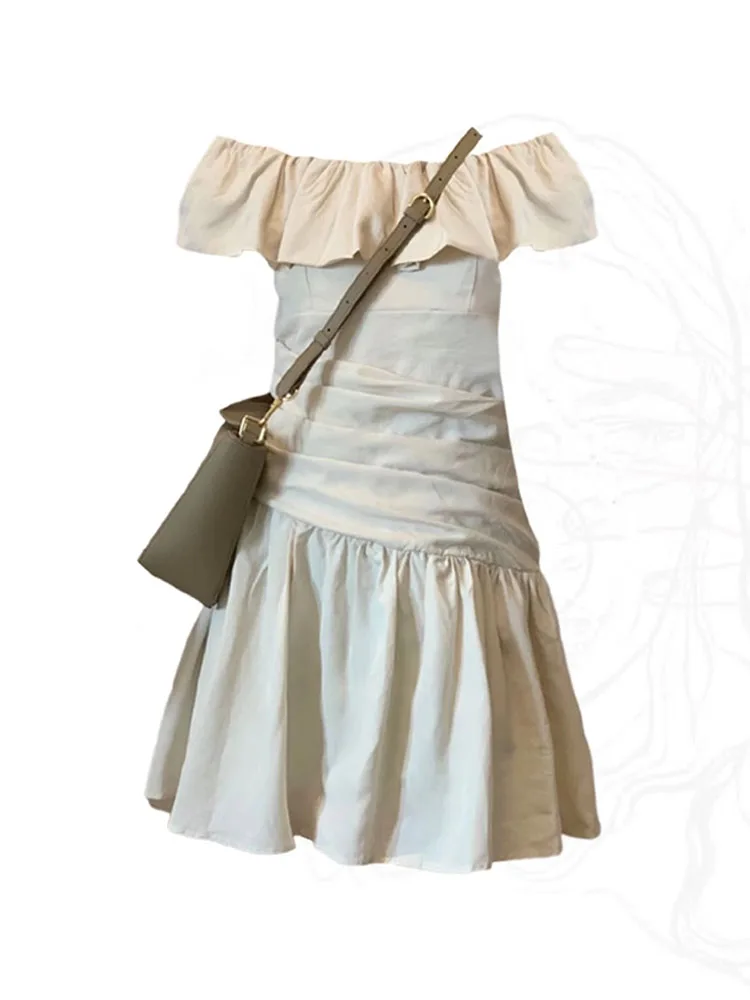 

Женское платье-трапеция с рукавом-бабочкой, однотонное простое цельное платье с воротником-лодочкой, облегающая уличная одежда в стиле преппи для выпускного вечера