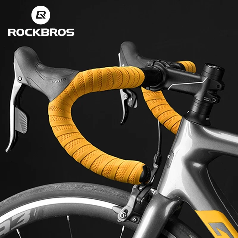 Bike Handlebar Tape Bicycle Accessories ROCKBROS Bicycle Handlebar Tape Non-Slip Shock Absorbing Damping Cycling Road Bike Ultralight Handle Belt Wraps