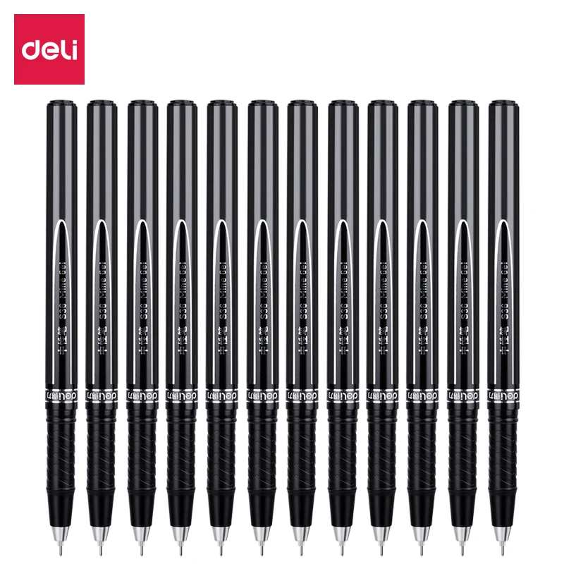 Deli 3pcs 0.5mm Office Pen Signing Pen Black Ink Gel Pen School Student Supplies High-quality Pen Stationery For Writing