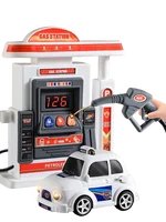 Children's Simulation Car Gas Station Refueling Police Machine Credit Card Payment Toy Model Boy Role Play Petrol station Gift 2
